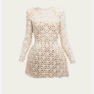 Bronx and Banco Cream Lace Long Sleeve Dress